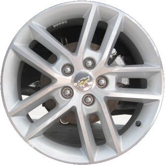 Chevrolet Impala 2008-2013, Impala Limited 2014-2016 silver machined 18x7 aluminum wheels or rims. Hollander part number 5333, OEM part number 9598242.
