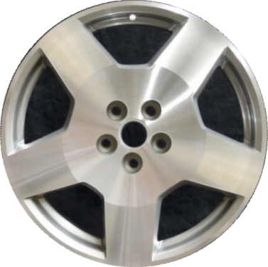 Chevrolet Malibu 2006-2012 silver machined 18x7 aluminum wheels or rims. Hollander part number ALY5087U10, OEM part number 9598457.
