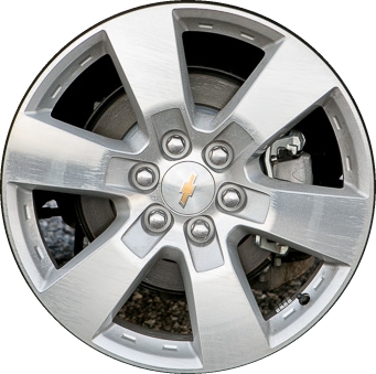 Chevrolet Traverse 2009-2015 silver machined 20x7.5 aluminum wheels or rims. Hollander part number ALY5406, OEM part number 9597518.