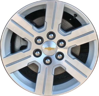 Chevrolet Traverse 2009-2015 silver machined 18x7.5 aluminum wheels or rims. Hollander part number ALY5408, OEM part number 9597516.