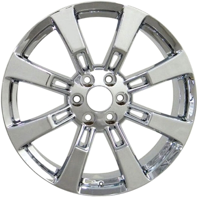 Cadillac Escalade 1999-2014, Sierra 1500 1999-2013, Yukon 1500 1999-2014 chrome 22x9 aluminum wheels or rims. Hollander part number 5409, OEM part number 17800375, 88966249, 19300989.