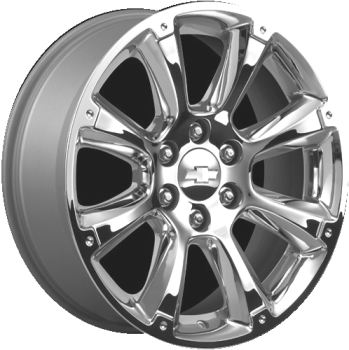Cadillac Escalade 1999-2014, Sierra 1500 1999-2013, Yukon 1500 1999-2014 chrome 22x9 aluminum wheels or rims. Hollander part number 5410, OEM part number 17800916.