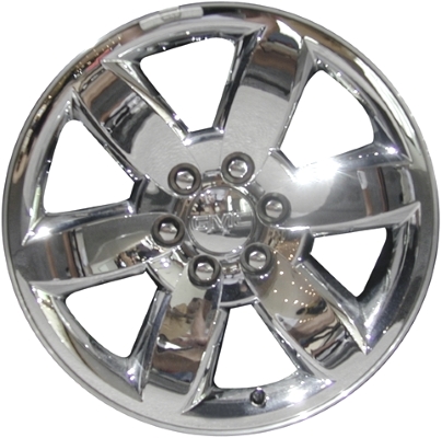 GMC Sierra 1500 2009-2013, Yukon 1500 2009-2014 chrome clad 20x8.5 aluminum wheels or rims. Hollander part number 5420, OEM part number 9597223.