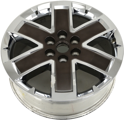 GMC Acadia 2011-2016 chrome/charcoal clad 20x7.5 aluminum wheels or rims. Hollander part number ALY5471/5514, OEM part number 9599022, 22830686.