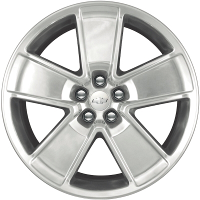 Chevrolet Camaro 2012-2015 polished 21x8.5 aluminum wheels or rims. Hollander part number ALY5551U80, OEM part number 92244576.