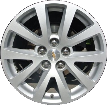 Chevrolet Malibu 2013-2015, Malibu Limited 2016 powder coat silver or machined 18x8 aluminum wheels or rims. Hollander part number 5560U/5561, OEM part number 23123760, 23123754.