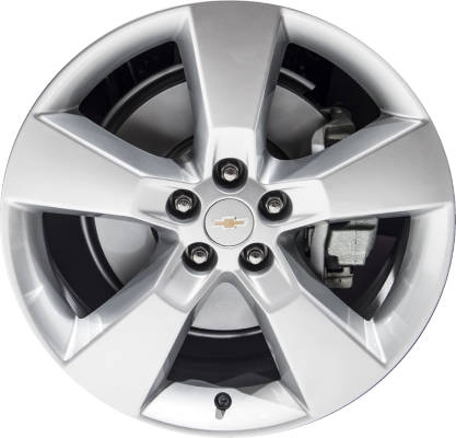 Chevrolet Trax 2013-2015 powder coat hyper silver 18x7 aluminum wheels or rims. Hollander part number ALY5571U20.LS1, OEM part number 95137809.
