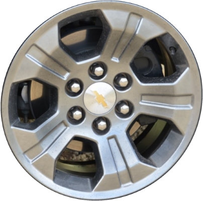 Chevrolet Silverado 1500 2015-2018, Silverado 1500 LD 2019, Suburban 1500 2015-2020, Tahoe 2015-2020 powder coat hyper grey 18x8.5 aluminum wheels or rims. Hollander part number 5647U79/5753, OEM part number 23205585, 84227871.