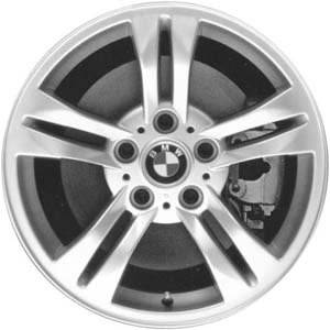 BMW X3 2004-2010 powder coat silver 17x8 aluminum wheels or rims. Hollander part number ALY59450, OEM part number 36113401200.