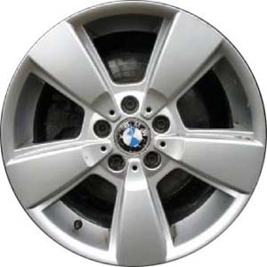 BMW X3 2004-2010 powder coat silver 18x8 aluminum wheels or rims. Hollander part number ALY59451, OEM part number 36113411524.