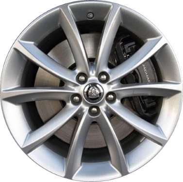 Jaguar F Type 2014-2020 powder coat silver 19x8.5 aluminum wheels or rims. Hollander part number ALY59904, OEM part number T2R1860.
