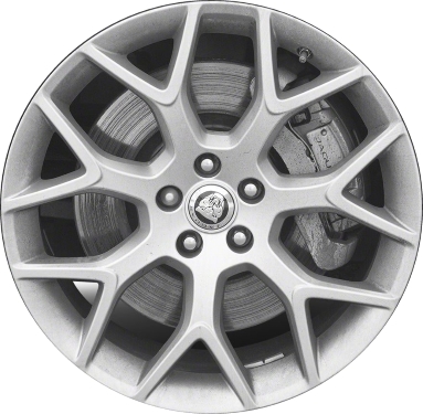 Jaguar F Type 2014-2020 powder coat silver 19x8.5 aluminum wheels or rims. Hollander part number ALY59903U20, OEM part number T2R4750, T2R4749.