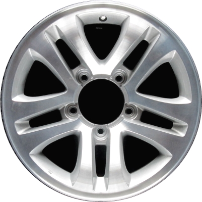 Suzuki Vitara XL-7 2004-2006 silver machined 16x7 aluminum wheels or rims. Hollander part number ALY60132, OEM part number 432005489127S.