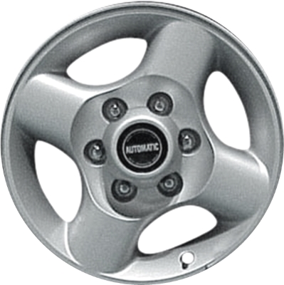 Nissan Frontier 2000-2002, Xterra 2001-2004 powder coat silver 16x7 aluminum wheels or rims. Hollander part number 62384, OEM part number 403009Z100, 403007Z900, 403009Z000, 403007Z700.