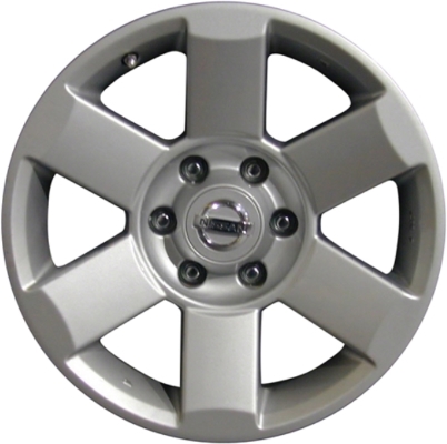 Nissan Armada 2004-2007, Titan 2004-2007 powder coat silver 18x8 aluminum wheels or rims. Hollander part number 62439U20, OEM part number 403007S501.