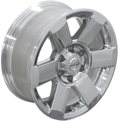 Nissan Armada 2004-2007, Titan 2004-2008 chrome clad 18x8 aluminum wheels or rims. Hollander part number 62439A86, OEM part number 40300ZH59A.