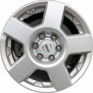Nissan Frontier 2005-2008, Xterra 2005-2008 powder coat silver 16x7 aluminum wheels or rims. Hollander part number 62452U20, OEM part number 40300EA31A, 40300EA310.
