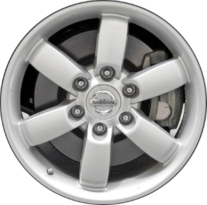 Nissan Titan 2008-2015 powder coat silver 18x8 aluminum wheels or rims. Hollander part number ALY62489U20, OEM part number 40300ZR01A, 40300ZR01B.