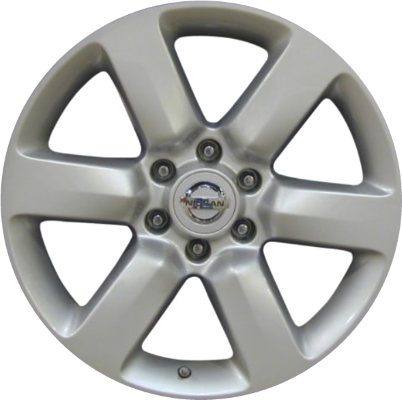 Nissan Titan 2008-2015 powder coat silver 20x8 aluminum wheels or rims. Hollander part number ALY62492U20, OEM part number 40300ZR20B.