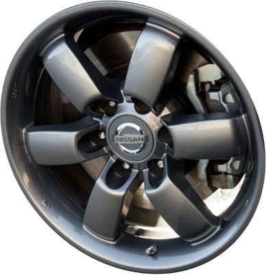Nissan Titan 2008-2015 powder coat charcoal 18x8 aluminum wheels or rims. Hollander part number ALY62489U30/62603, OEM part number 403009FM5A.