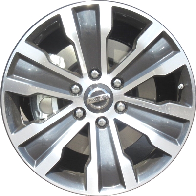 Nissan Armada 2015, Titan 2016-2019 grey machined 20x8 aluminum wheels or rims. Hollander part number 62753U30/62705, OEM part number 40300EZ11D.