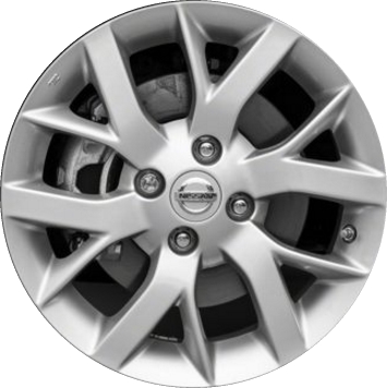 Nissan Versa 2015-2019 powder coat silver 15x5.5 aluminum wheels or rims. Hollander part number ALY62709, OEM part number 403009KK0A.