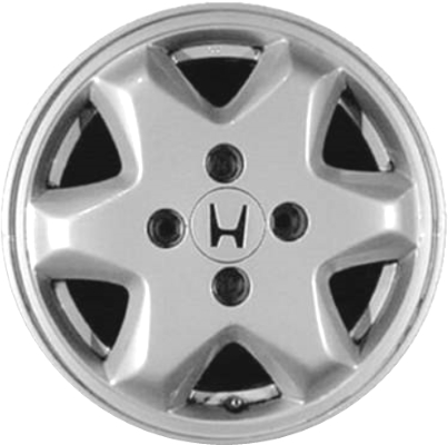 Honda Accord 1995-1997 powder coat silver 15x6 aluminum wheels or rims. Hollander part number ALY63745, OEM part number 42700SV7A21.