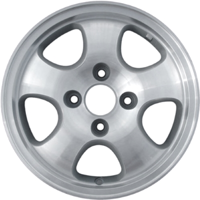 Honda Accord 1997 silver machined 15x6 aluminum wheels or rims. Hollander part number ALY63760, OEM part number 42700SV1A31, 5053798.