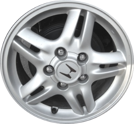Honda CR-V 1997-2001 powder coat silver 15x6 aluminum wheels or rims. Hollander part number ALY63768, OEM part number 42700S10A03, 5393657.