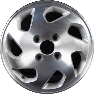 Honda Accord 1998-2000 silver machined 15x6 aluminum wheels or rims. Hollander part number ALY63776, OEM part number 42700S82A01, 42700S82A02, 5601315.
