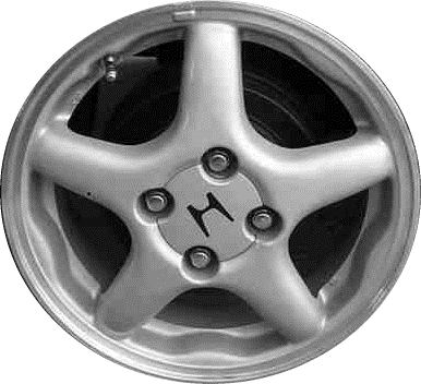 Acura Integra 1994-1999 Honda Civic 1993-2000 Honda Del Sol 1995-1997 powder coat silver 14x5.5 aluminum wheels or rims. Hollander part number 63747U, OEM part number 08W14SR0100J, 08W14SR0100K, 42700SR2A40, 4556577, 4556.