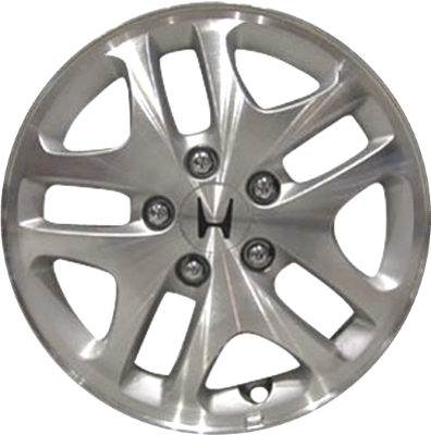 Honda Accord 2001-2002 silver machined 16x6.5 aluminum wheels or rims. Hollander part number ALY63823, OEM part number 42700S80A51, 6657118.