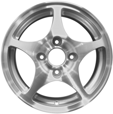 Honda Civic 2001-2005 silver machined 15x6 aluminum wheels or rims. Hollander part number ALY63833U10, OEM part number 08W15-S5D-100F, 08W15-S84-10C, 6551147.