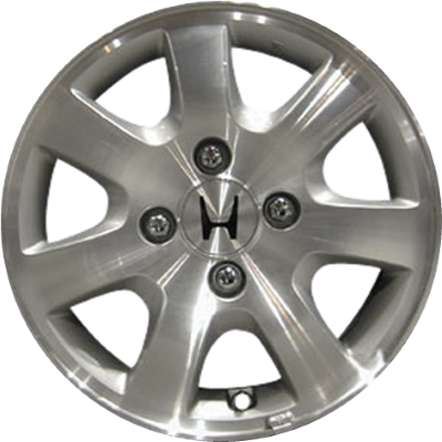 Honda Accord 2000-2002 silver machined 15x6 aluminum wheels or rims. Hollander part number ALY63838, OEM part number 42700S84A31, 6487912.