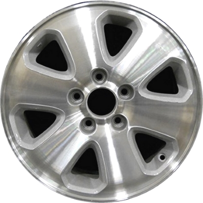 Honda Element 2003-2006, Pilot 2003-2005 silver machined 16x6.5 aluminum wheels or rims. Hollander part number 63847, OEM part number 08W16-S9V-100A, 7116072.