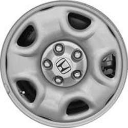 Honda Pilot 2003-2005 powder coat silver 16x6.5 steel wheels or rims. Hollander part number STL63848, OEM part number 42700S9VA01, 42700S9VA02, 42700S9VA11.