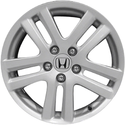 Honda Accord 2003-2005 powder coat silver 17x7 aluminum wheels or rims. Hollander part number ALY63865, OEM part number 42700SDPA01, 7171085.