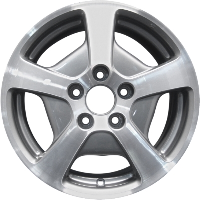 Honda Accord 2005 grey machined 16x6.5 aluminum wheels or rims. Hollander part number ALY63892U10, OEM part number 42700SDRA92, 42700SDRA93.