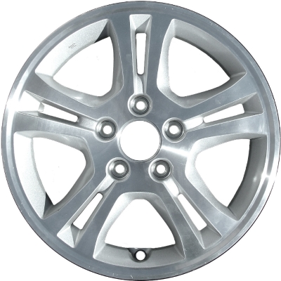 Honda Accord 2004-2007 silver machined 16x6.5 aluminum wheels or rims. Hollander part number ALY63907U10, OEM part number 42700SDAJ01, 42700SDAJ02.