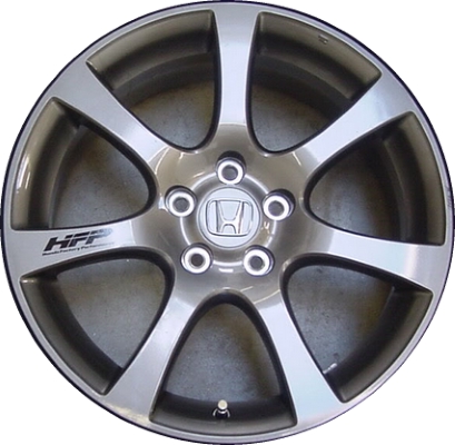 Honda Civic 2006-2011 powder coat grey metalic tan 18x7 aluminum wheels or rims. Hollander part number ALY63912U30/LT02, OEM part number 08W18-SVB-100.
