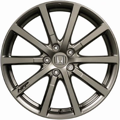Honda Accord 2008-2012 powder coat dark grey 19x8 aluminum wheels or rims. Hollander part number ALY63932, OEM part number 08W19-TE0-100, 08W19-TE0-102.