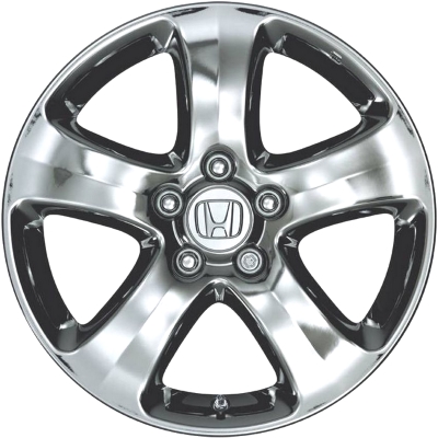 Honda CR-V 2007-2011 chrome 17x6.5 aluminum wheels or rims. Hollander part number ALY63980, OEM part number 08W17-SWA-100.