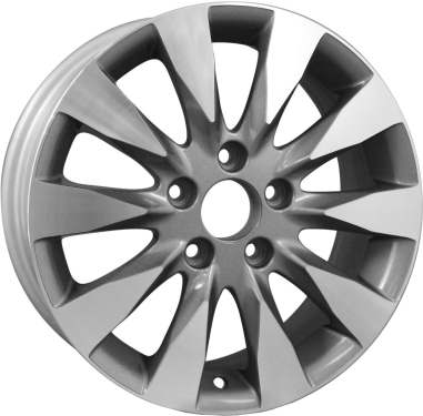 Honda Civic 2009-2011 grey machined 16x6.5 aluminum wheels or rims. Hollander part number ALY63995U35.LC23, OEM part number 42700SNAA72, 42700SNAC72, 42700SNAA73.