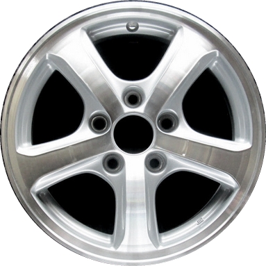 Honda Civic 2012-2015 silver machined 15x6 aluminum wheels or rims. Hollander part number ALY64027U10, OEM part number 42700TR5A91.