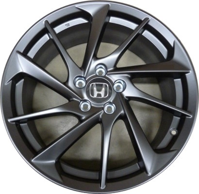 Honda Civic 2017-2021 powder coat charcoal 19x8 aluminum wheels or rims. Hollander part number ALY64115HH, OEM part number 08W19TEA100.