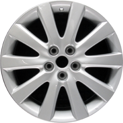 Mazda CX-9 2007-2010 powder coat silver 18x7.5 aluminum wheels or rims. Hollander part number ALY64899, OEM part number 9965137580, 9965177580.