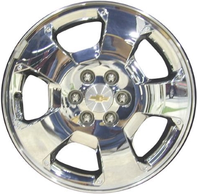 Chevrolet Uplander 2007-2009, Pontiac Montana 2006-2009 chrome clad 17x6.5 aluminum wheels or rims. Hollander part number 6512, OEM part number 9595994, 88967361.