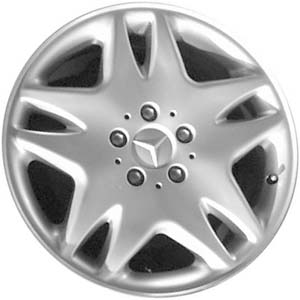 Mercedes-Benz CL500 2000-2002, S430 2003, S500 2003 powder coat silver 17x7.5 aluminum wheels or rims. Hollander part number 65308/65230, OEM part number 2204000202.