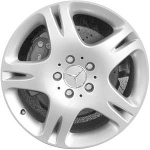 Mercedes-Benz CL500 2003-2005 powder coat silver 17x7.5 aluminum wheels or rims. Hollander part number ALY65350, OEM part number 2204012402.