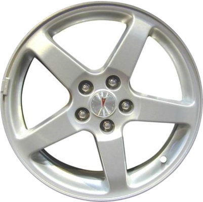 Pontiac G6 2005-2010 powder coat silver 17x7 aluminum wheels or rims. Hollander part number ALY6585, OEM part number 9596888, 9594791.